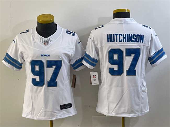 Women's Detroit Lions #97 Aidan Hutchinson White 2024 F.U.S.E. Vapor Limited Stitched Jersey,We sell and wholesale Women's Detroit Lions #97 Aidan Hutchinson White 2024 F.U.S.E. Vapor Limited Stitched Jersey on line form chian!